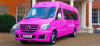 Pink Mercedes Party Bus Hire Kent